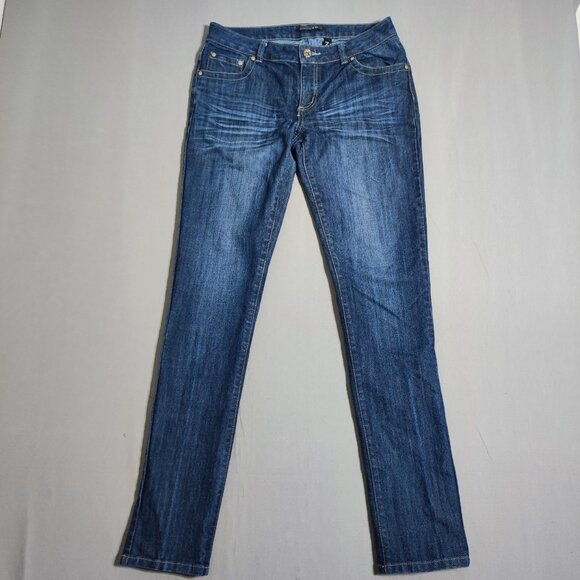 Seductions FD jeans skinny straight women's junior size 11 blue low-rise - Picture 1 of 13